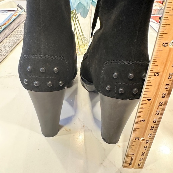 TOD'S women shoes boots heel Europe 38.5 Black Suede. Made in Italy S9210 - Picture 7 of 12